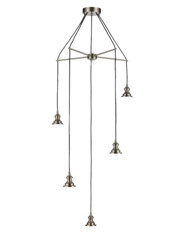 Franklite Refract Satin Nickel Finish 5 Light Pendant Suspension Spreader