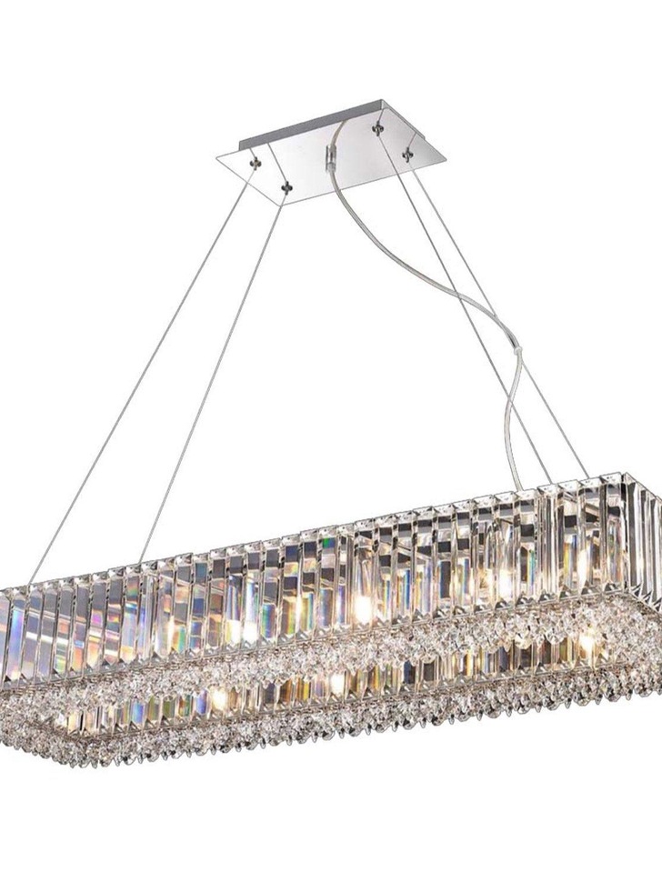 Harper Large 12 Light Linear Crystal Pendant Light