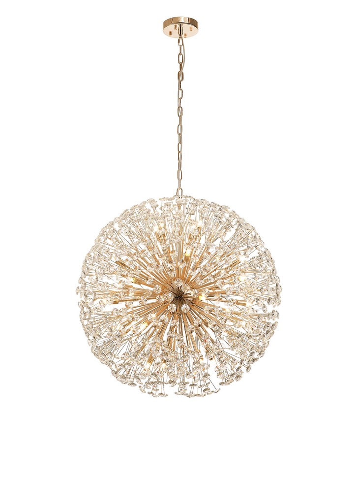 Idolite Alborz French Gold 24 Light Crystal Sphere Pendant