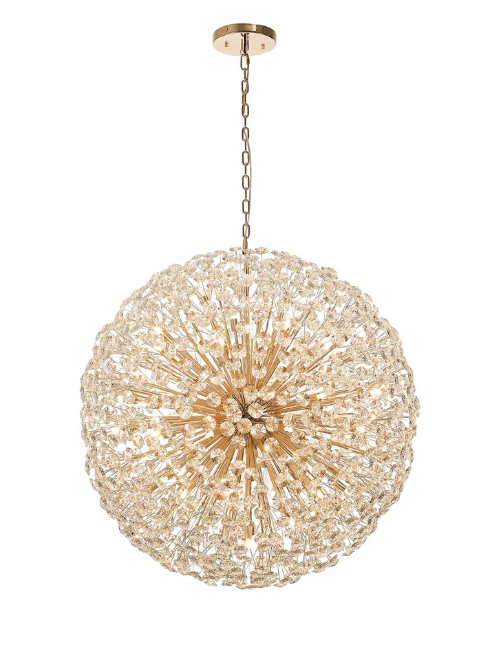 Idolite Alborz French Gold 48 Light Crystal Sphere Pendant