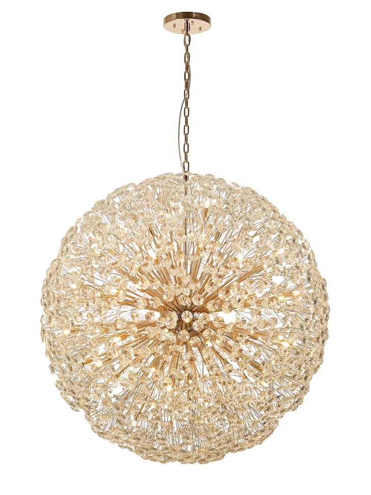 Idolite Alborz French Gold 64 Light Crystal Sphere Pendant