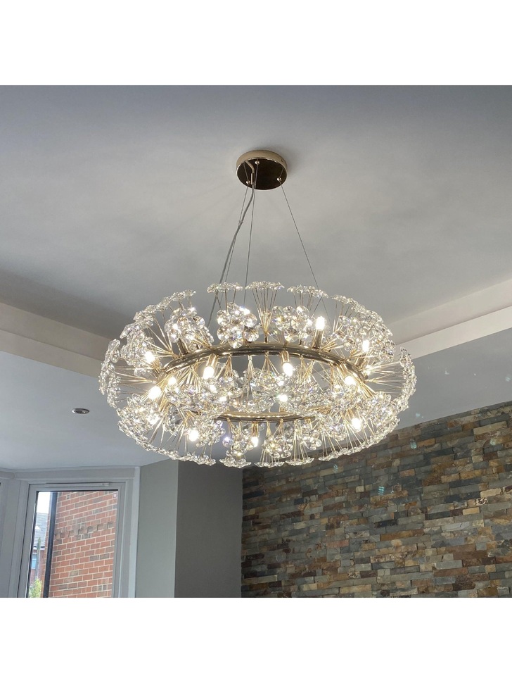 Idolite Alborz French Gold Finish 20 Light Crystal Pendant