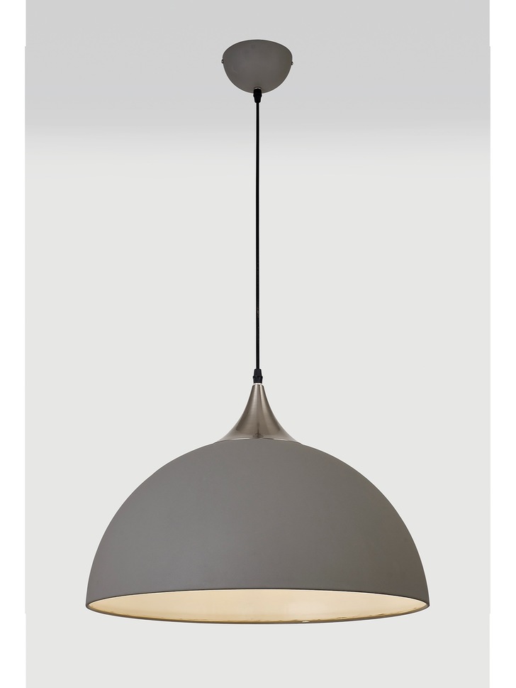 Idolite Alperton Sand Grey/Satin Nickel Large Single Pendant Light