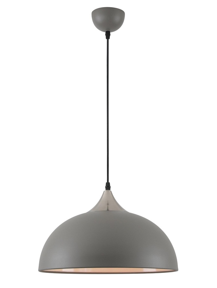 Idolite Alperton Sand Grey/Satin Nickel/White Single Pendant