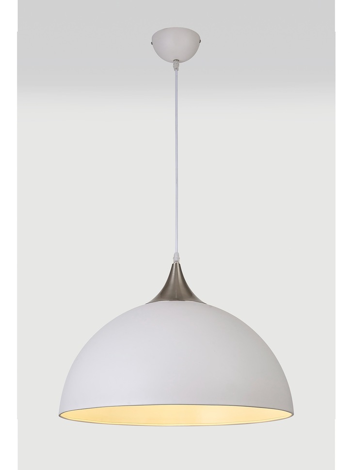 Idolite Alperton Sand White/Satin Nickel Large Single Pendant Light