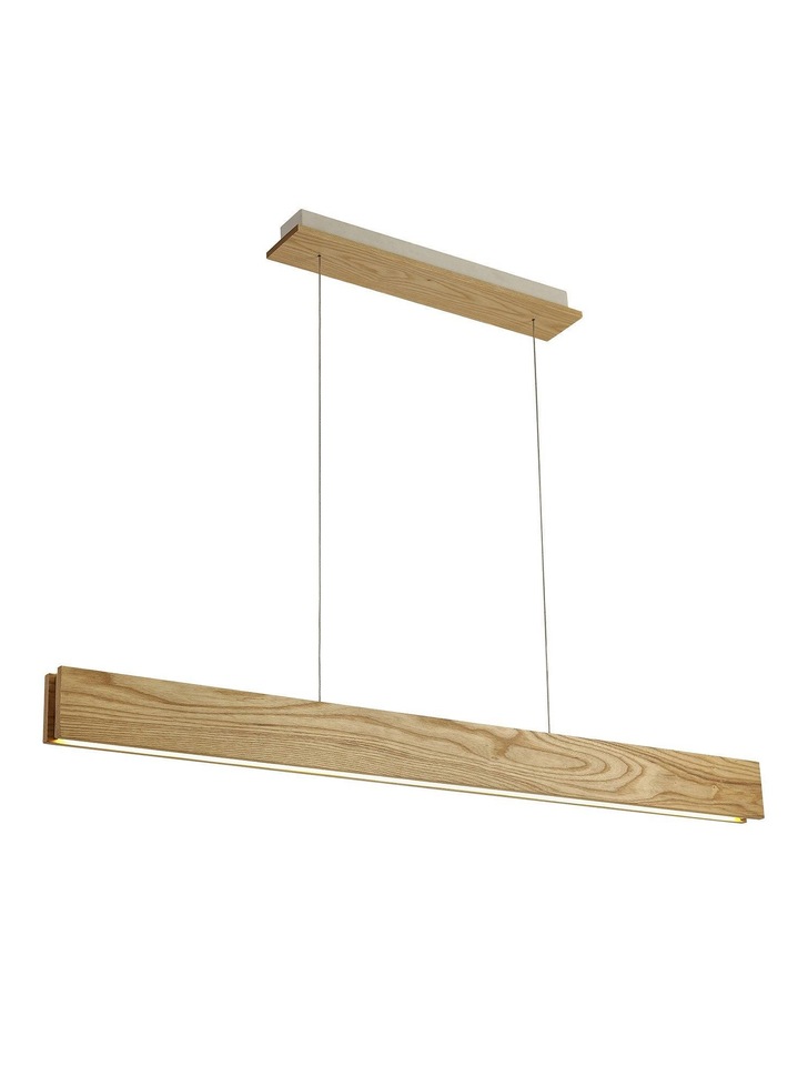 Idolite Angel Medium Oak/Sand White/Frosted Led Linear Pendant - 3000K