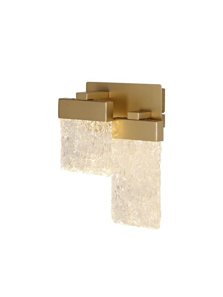 Idolite Aspiring Painted Brushed Gold 2 Light LED Wall Light - 3000K