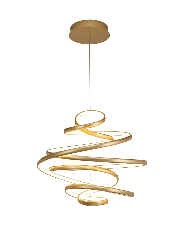 Idolite Baker Dimmable Led Looped Ceiling Pendant Light In Champagne Gold Finish - 3000K