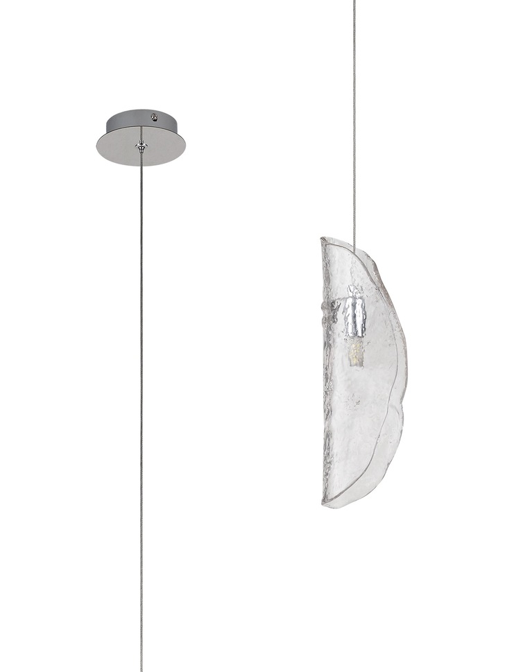 Idolite Bangeta Polished Chrome Single Pendant Light Complete With Clear Glass