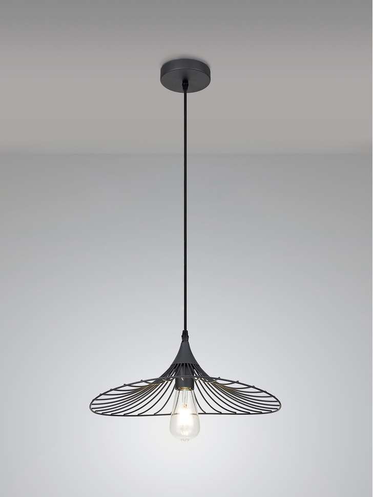 Idolite Cecilia Graphite Finish Single Pendant Light