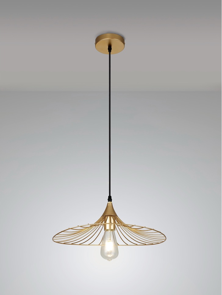 Idolite Cecilia Panited Gold Finish Single Pendant Light