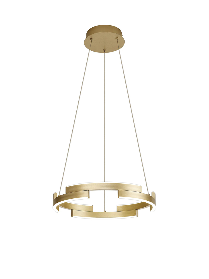 Idolite Chislett 40CM Gold Finish Led Round Led Pendant Light Complete With 3 Step Dimming - 3500K