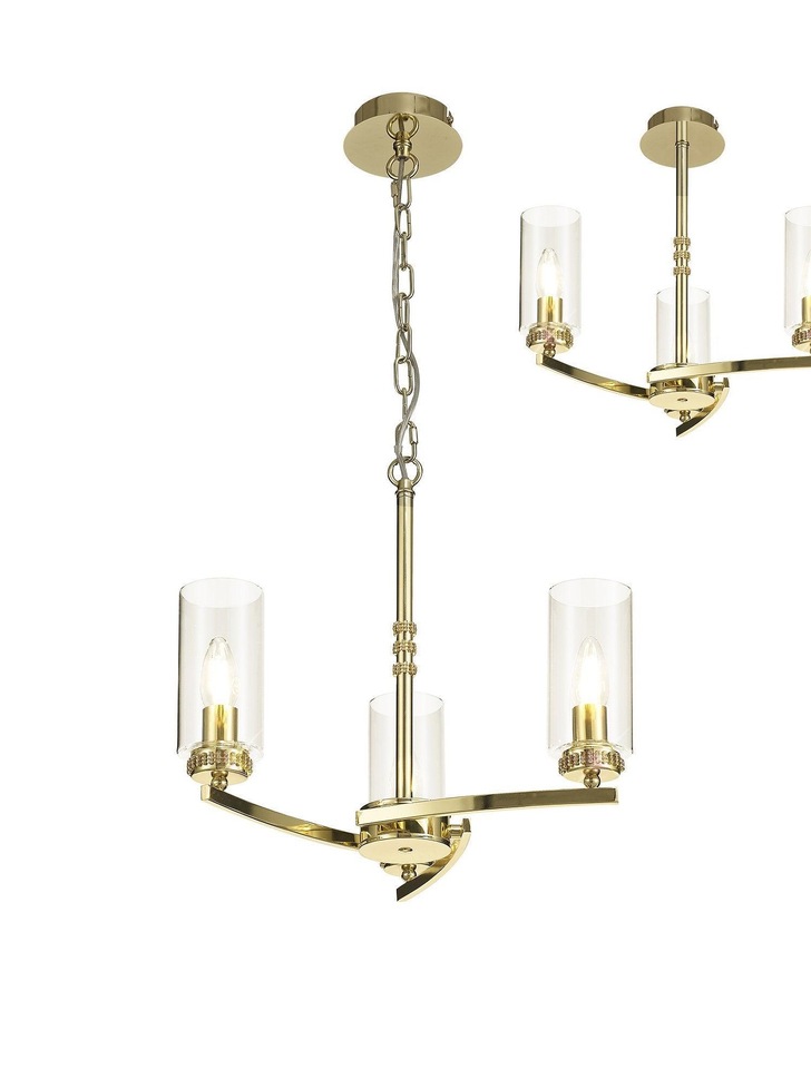 Idolite Euston Polished Gold 3 Light Chandelier