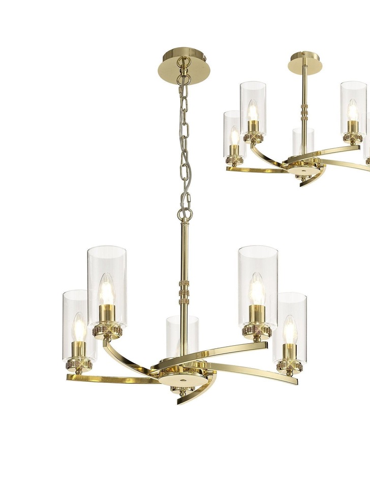 Idolite Euston Polished Gold 5 Light Chandelier