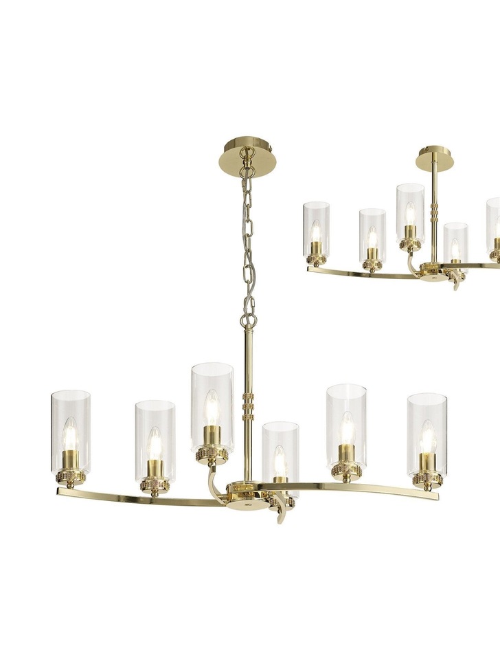 Idolite Euston Polished Gold 6 Light Linear Pendant