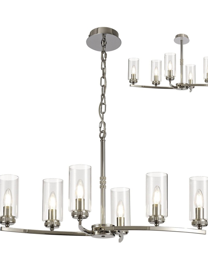 Idolite Euston Polished Nickel 6 Light Linear Pendant