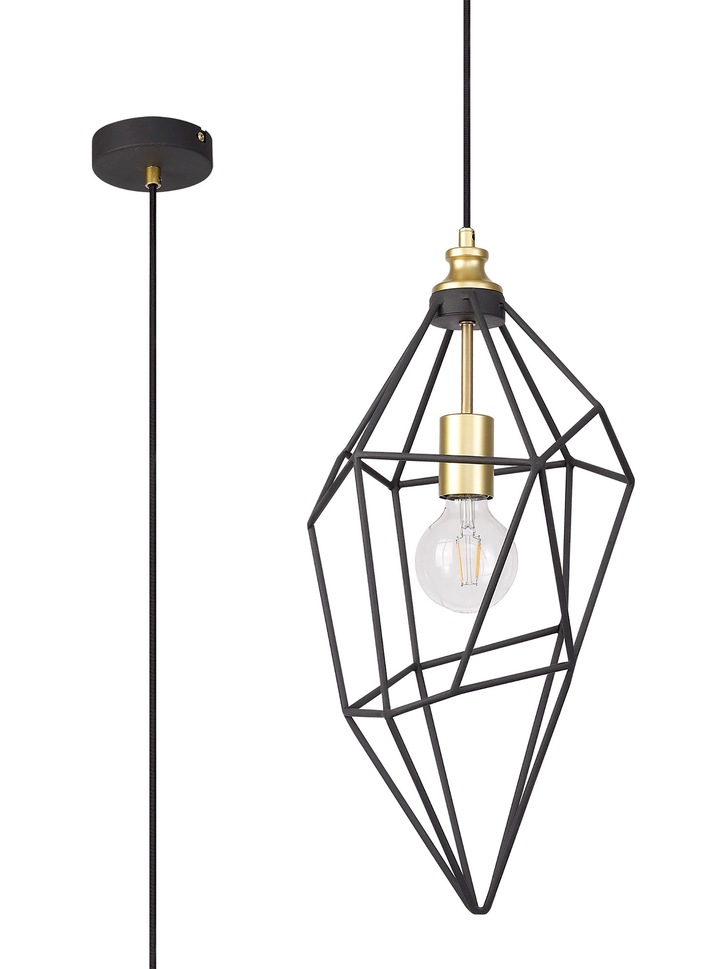 Idolite Fairlop Sand Black/Painted Gold Large Single Pendant Light