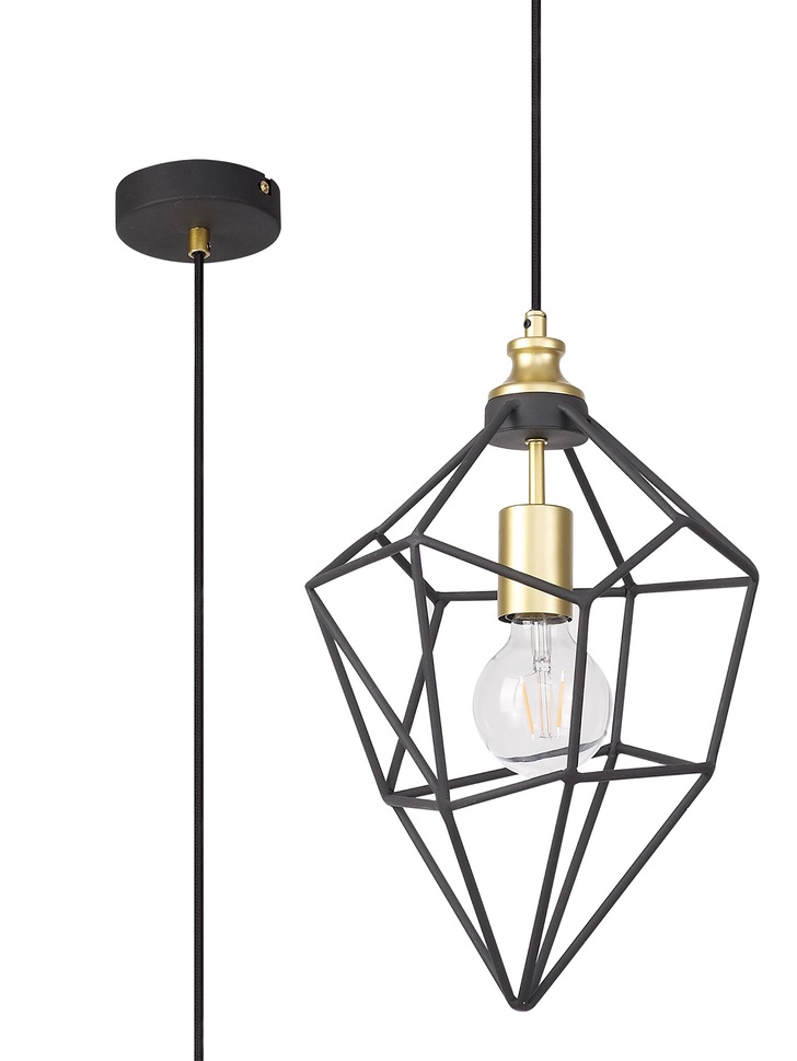 Idolite Fairlop Sand Black/Painted Gold Medium Single Pendant Light