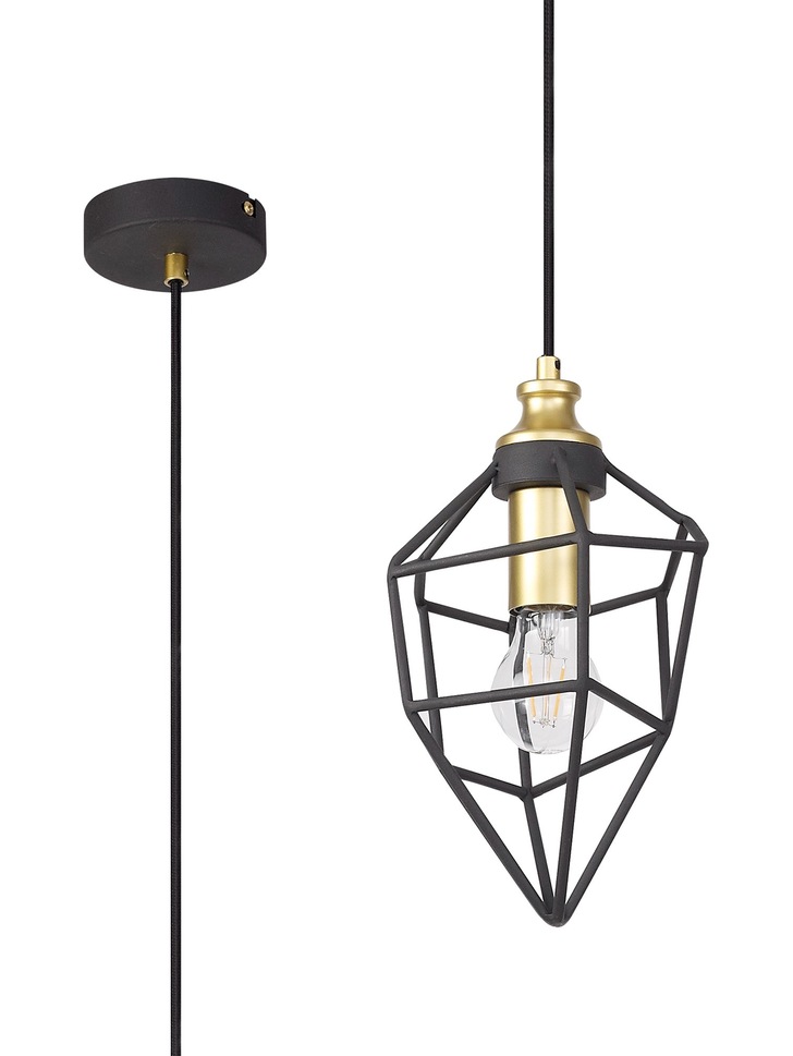 Idolite Fairlop Sand Black/Painted Gold Small Single Pendant Light