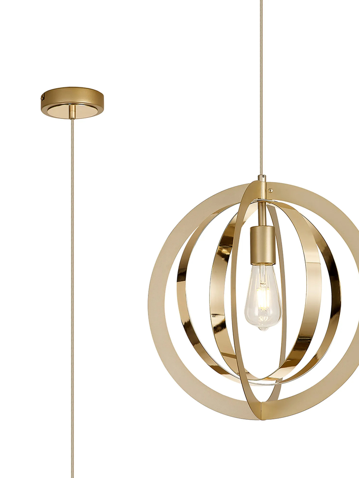 Idolite Gayle Painted Gold And French Gold 1 Light Round Single Pendant Light