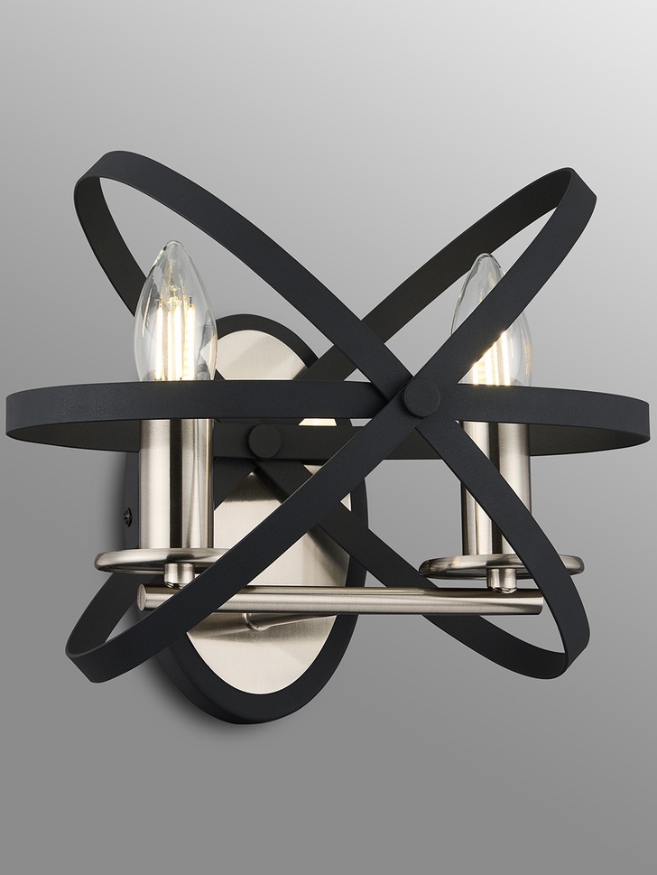 Idolite Genesis Anthracite And Silver Double Wall Light