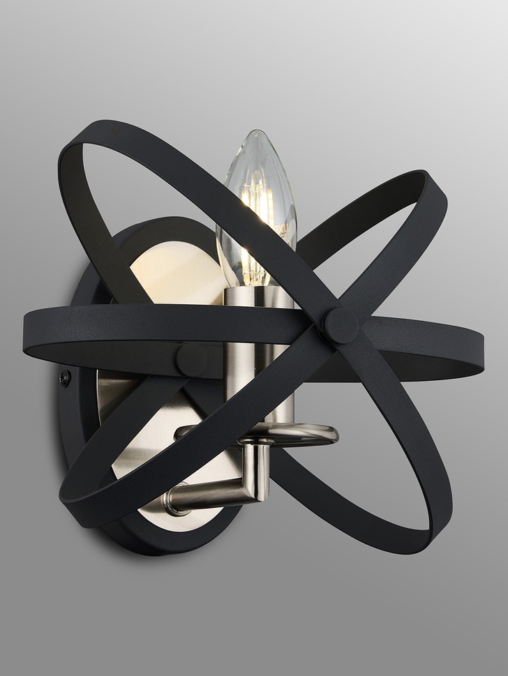 Idolite Genesis Anthracite And Silver Single Wall Light