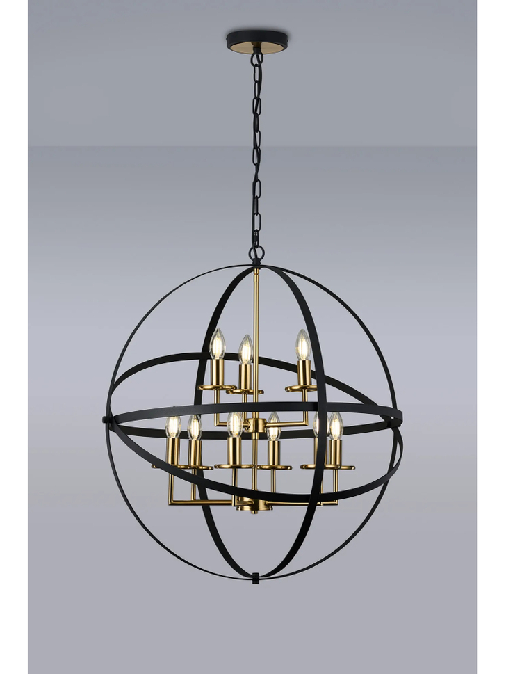 Idolite Genesis Black And Gold 9 Light Two Tier Extra Large Orb Pendant