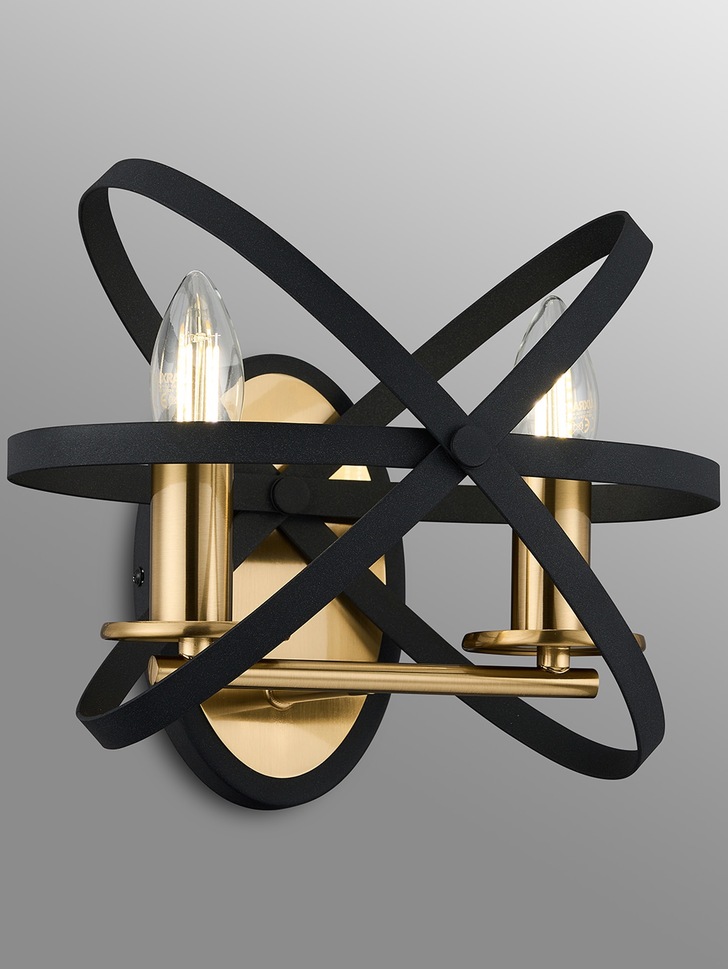 Idolite Genesis Black And Gold Double Wall Light