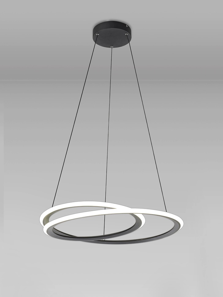 Idolite Hadrian Black Finish LED Pendant Light - 4000K