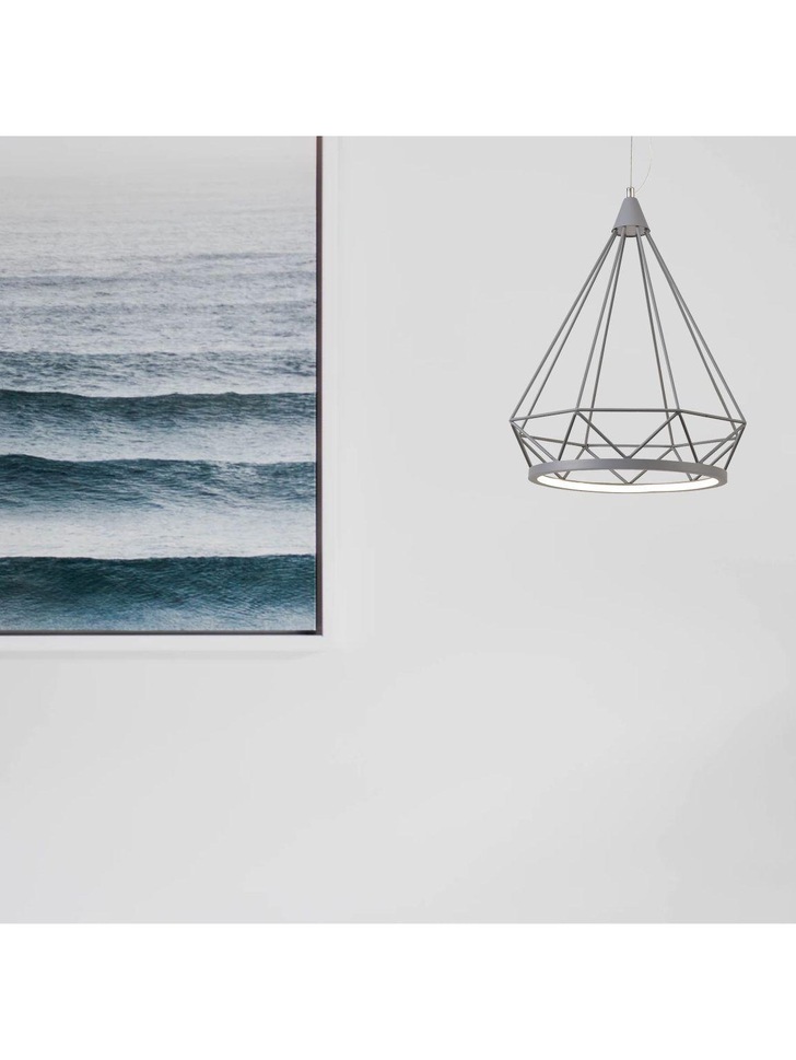 Idolite Halti Matt Grey Large Led Pendant - 3700K