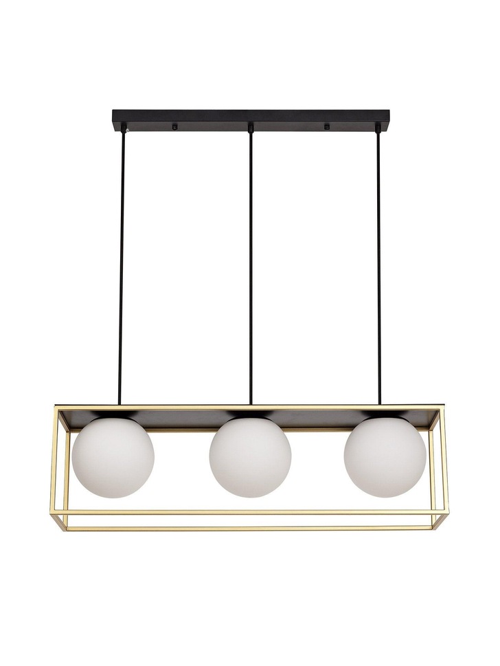 Idolite Julikske Matt Black/Painted Gold 3 Light Island Pendant