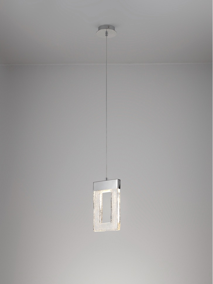 Idolite Karoma Polished Chrome LED Single Pendant Light - 3000K