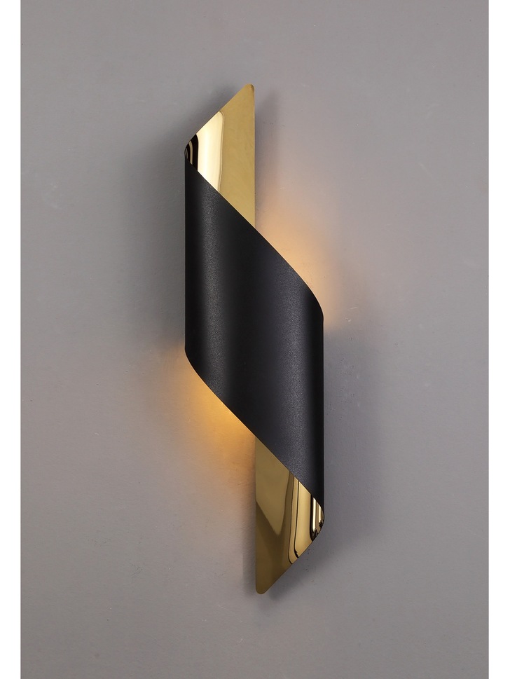 Idolite Kenton Sand Black/Gold Large LED Wall Light - 3000K