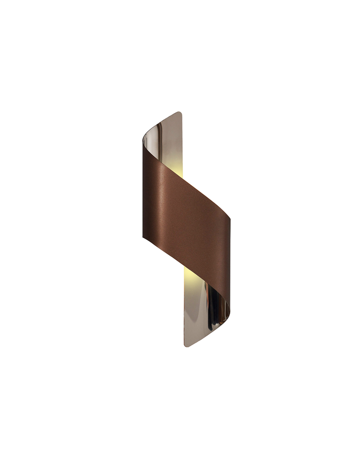 Idolite Kenton Satin Brown/Polished Chrome Led Wall Light - 3000K