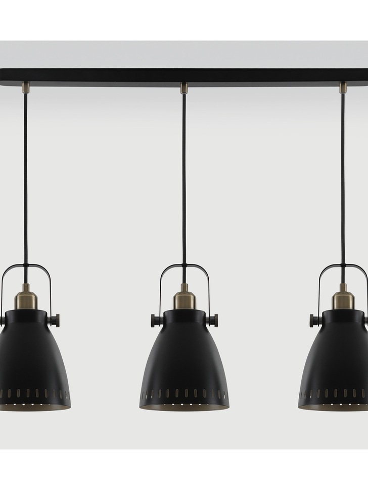 Idolite Maglic Matt Black/Antique Brass/Khaki 3 Light Island Light