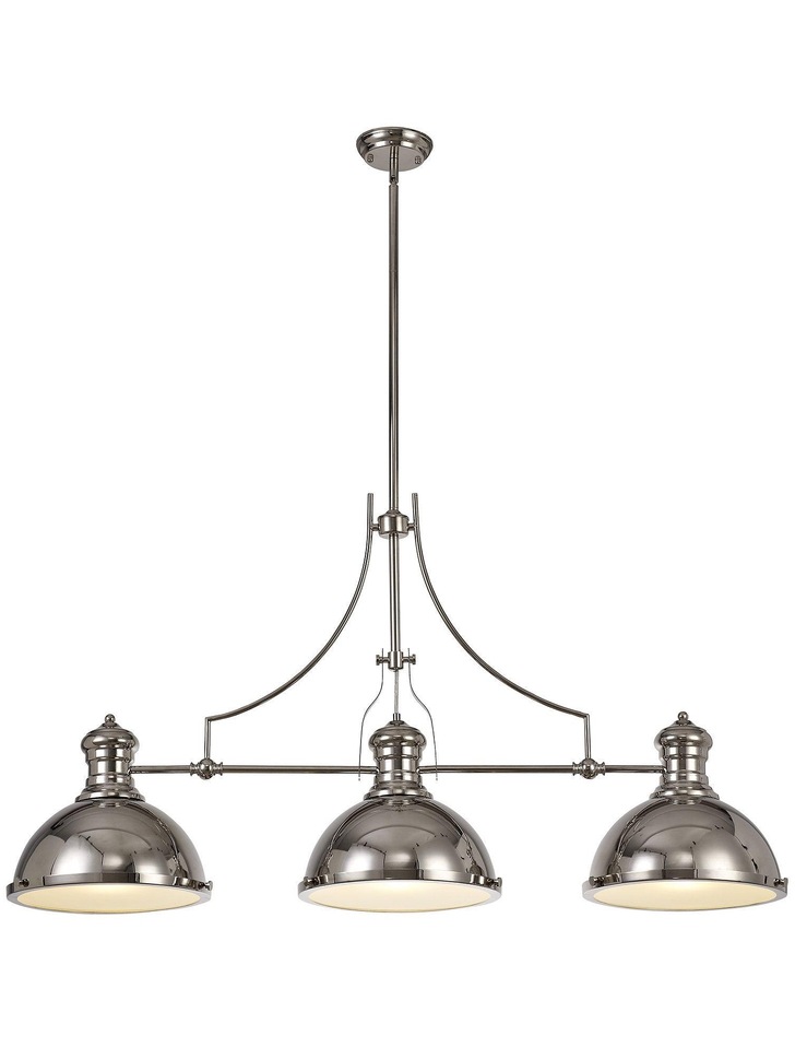 Idolite Neasden Polished Nickel 3 Light Pendant