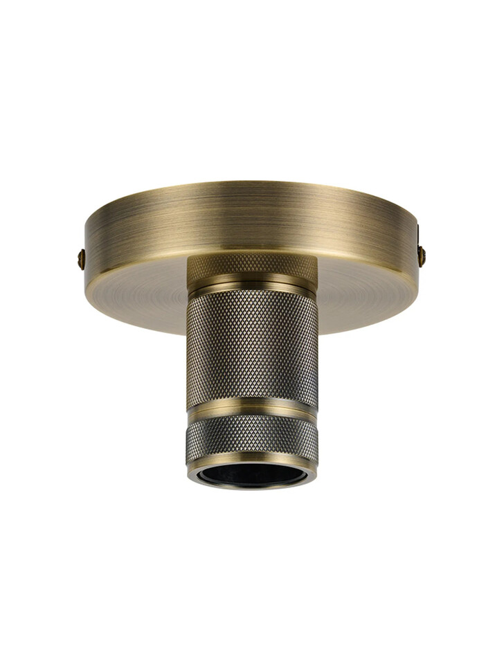 Idolite Rumi Antique Brass Knurled Semi-Flush Ceiling Rose