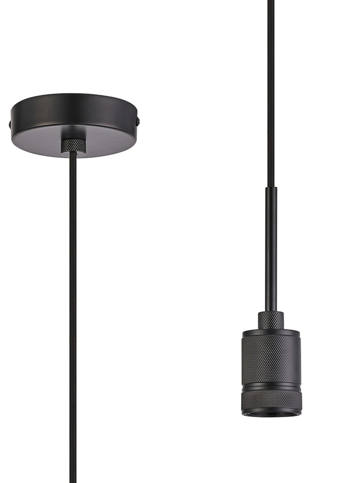 Idolite Rumi Knurled 1 Light Black Suspension - E27 - 1.6M