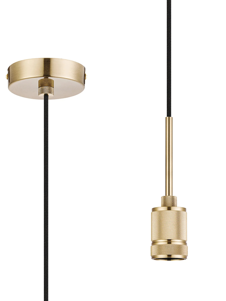 Idolite Rumi Knurled 1 Light Brass Suspension - E27 - 1.6M