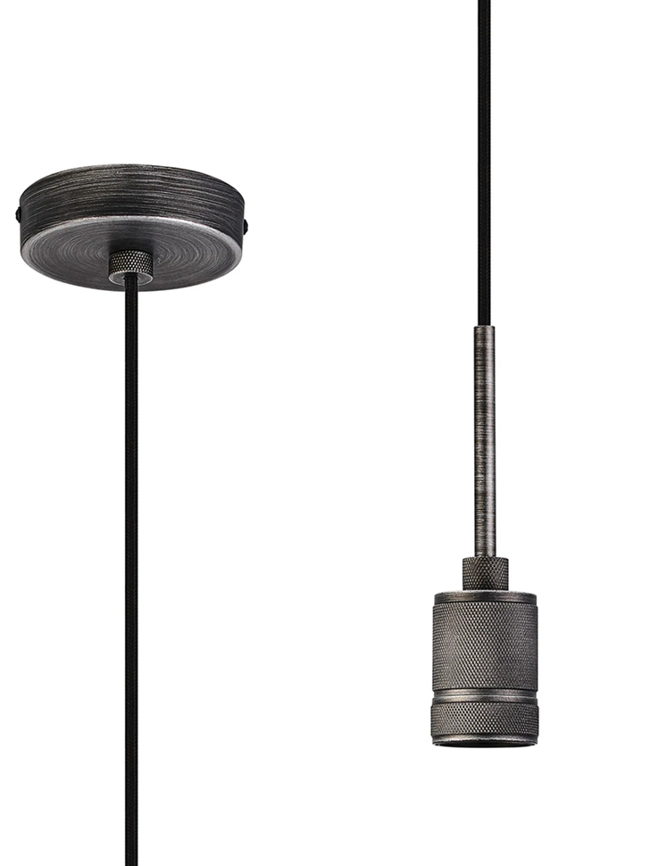 Idolite Rumi Knurled 1 Light Pewter Suspension - E27 - 1.6M
