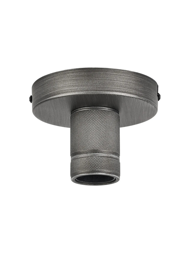 Idolite Rumi Pewter Knurled Semi-Flush Ceiling Rose