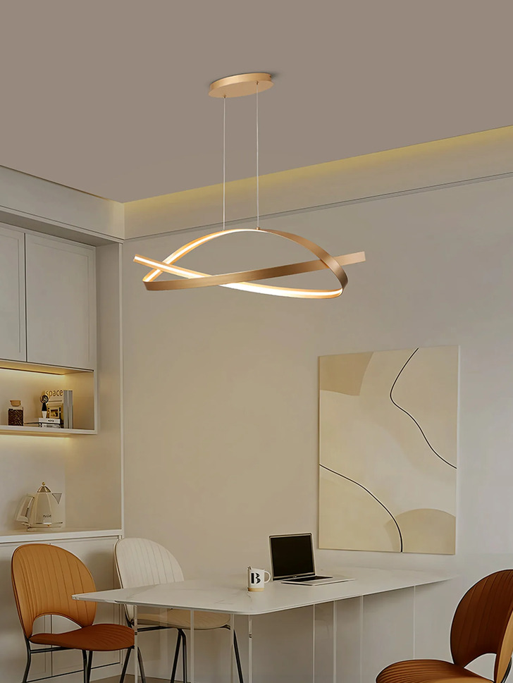 Idolite Sleek Gold Dimmable Led Pendant Light - 3000K