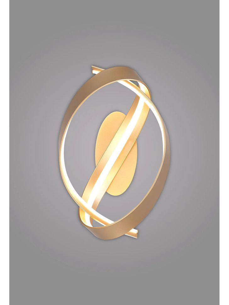 Idolite Sleek Gold Loop Dimmable Led Wall Light - 3000K