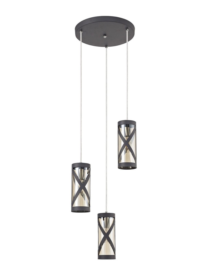 Idolite Ural Matt Grey Finish 3 Light Pendant