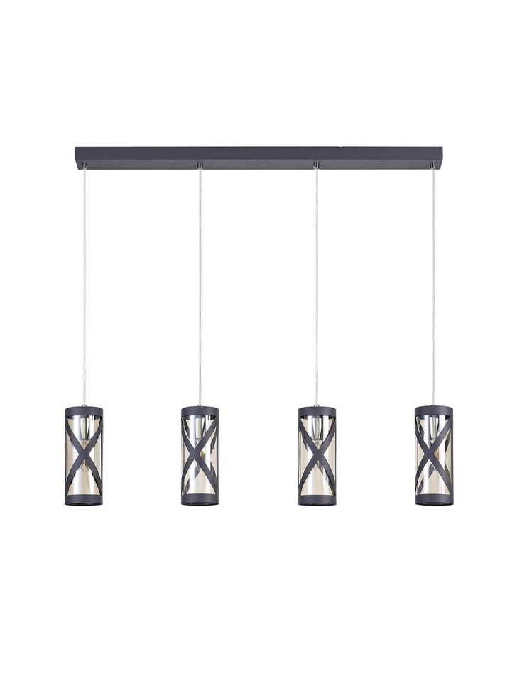 Idolite Ural Matt Grey Finish 4 Light Bar Pendant