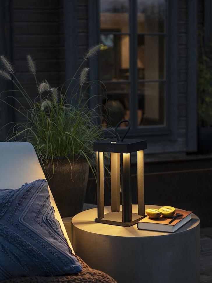 Konstsmide Cannes Black Usb Portable Exterior Table Lamp - IP54 - 3000K