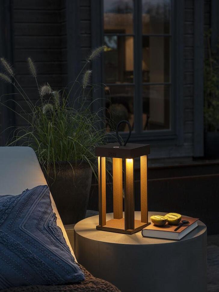 Konstsmide Cannes Rust Portable Usb Exterior Table Lamp - IP54 - 3000K