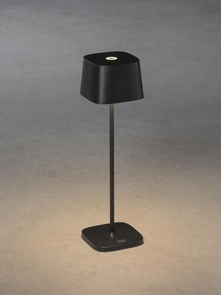 Konstsmide Capri Black Exterior Usb Portable Outdoor Table Lamp - IP54 - 2700K/3000K