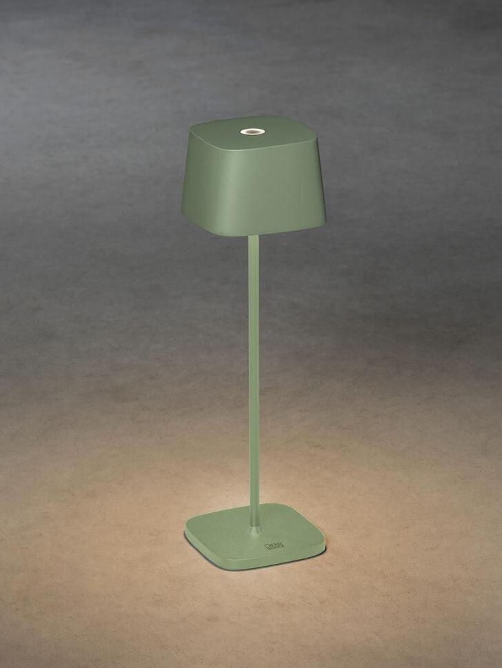 Konstsmide Capri Green/Grey Exterior Usb Portable Outdoor Table Lamp - IP54 - 2700K/3000K