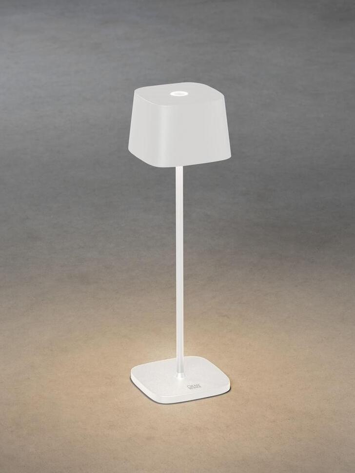 Konstsmide Capri White Exterior Usb Portable Outdoor Table Lamp - IP54 - 2700K/3000K